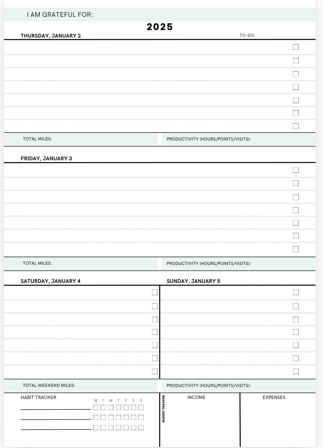 Black Gradient 2025 Planner