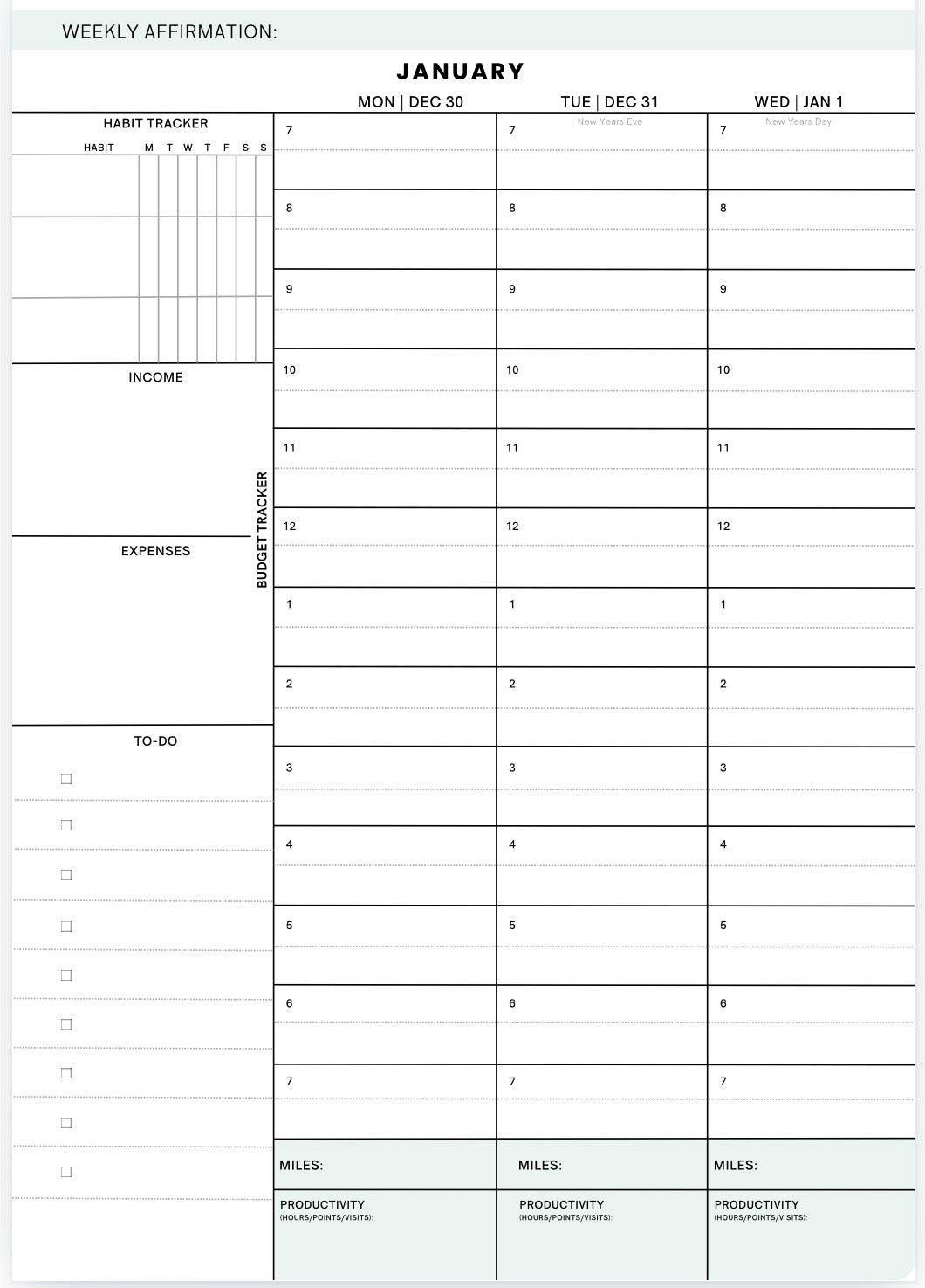 Black Gradient 2025 Planner